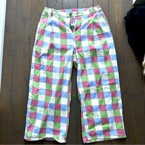 Lucy & Yak Josey-gingham plaid jeans wide leg 20W organic cotton boho eclectic